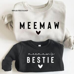 Meemaw Matching Sweatshirt Grandma Gift Mothers Day